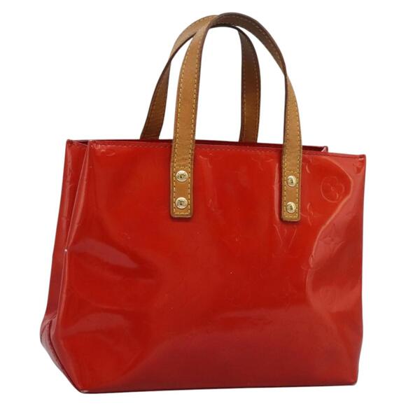 LOUIS VUITTON Monogram Vernis Reade PM Hand Bag Red Rouge M91088 - Picture 1 of 16